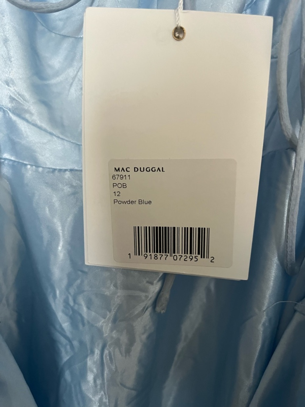 MAC DUGGAL Light Blue Ruffle Tiered Cut-Out Chiffon Gown NWT - Picture 13 of 15